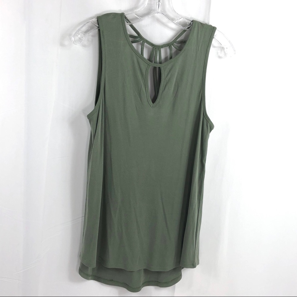 Chroma Tale Green Strappy Detail Tank NWT L